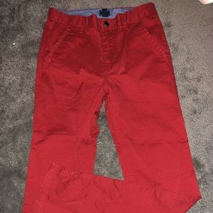 GAP SKINNY STRETCH KHAKIS IN RED